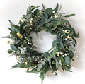 HomeKaren Wreaths for Front Door 22 Inch, All Season Greenery Wreath Olive Eucalyptus Leaves and White Mixed Berry for Indoor Outdoor Farmhouse Home Porch Wall Window Festival Wedding Decor by HomeKaren