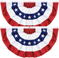 2 Pack 3x6 FT USA Pleated Fan Flag, American Bunting Flag Patriotic Half Fan Banner 4th of July Decorations Outdoor Memorial Day Decor Fourth July Independence Day Outside Red White and Blue Decor by REGTEB