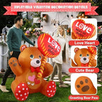 LETIME 4FT Valentines Day Inflatable Outdoor Decorations Bear LED Lighted - Image 4
