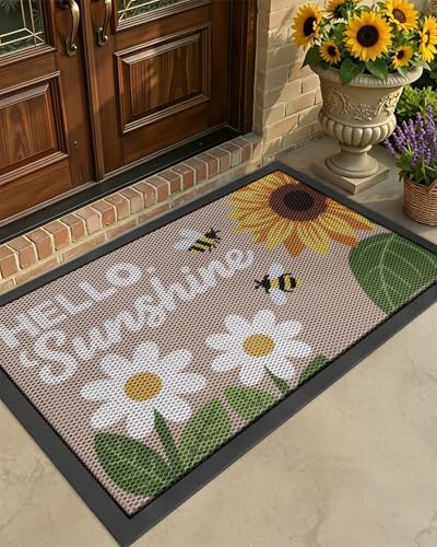 Color&Geometry Outside Welcome Front Door Mat, 48"x72" Sunny Gold by COLORG