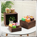 Barydat 6 Pcs Wood Display Risers Stackable Stand Box - Image 4
