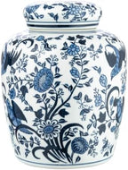 Creative Co-Op Decorative Bird Ceramic Ginger Jar with Lid, Blue and White - Image 4
