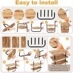2 Pack Wooden Cupcake Stand 3 Tier Large Dessert Table Display Set Cupcake Tower Tiered Tray Stand Serving Tray for Wedding Birthday Graduation Tea Party Farmhouse Vendor (Classic) - Image 7