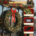 VINGLI 72 Inch Prelit Christmas Wreath Fence, Party Decor, Plug-in LED - Image 6