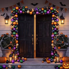 Suncalla 6ft Halloween Bead Garland Black Orange Purple Green Ball Ornament - Image 6