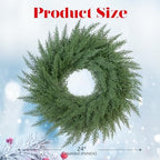 24 Inch Cedar Cypress Christmas Wreath Artificial Greenery - Image 4