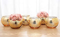 Set of 6 Bling Vases - Round Golden, Silver & Rose Gold Table Vases for Party, Wedding & Centerpiece (Gold, Large) by VaseandFlowersforyou
