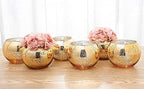 Set of 6 Bling Vases - Round Golden, Silver & Rose Gold Table Vases for Party, Wedding & Centerpiece (Gold, Large) by VaseandFlowersforyou