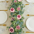 Artificial Eucalyptus Flower Garlands, Vintage Pink, 4PCS - Image 5