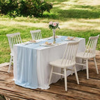 MDS Pack of 25 | Dusty Blue | 14ft Chiffon Table Runner 29x170 Inches Long Romantic Rustic Sheer Gauze Runner for Wedding Bridal Shower Birthday Banquets Engagement Spring Easter Boho Decorations - Image 5