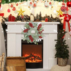 6 Pcs Christmas Artificial Christmas Eucalyptus 10 Inch Greenery Wreath for Front Door Cabinets Indoor Outdoor Wall Decor Christmas Wall Home Kitchen Porch Window Decoration - Image 4