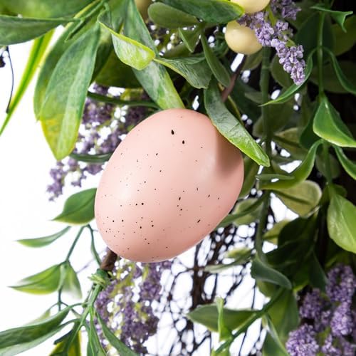 Glitzhome Easter Swag 28 Inch Artificial Spring Teardrop Wreath for Front Door & Porch Wall, Spring Easter Decor Decorative Swag - Image 7