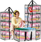 Moving Bags Heavy Duty Extra Large, Alternative for Moving Boxes & Moving Supplies,Clear Storage Bins with Lids, Plastic Packing Tote, Storage Bags for Clothes with Handles & Zippers(Clear, 8 Pack) by Unknown