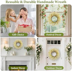 Artificial Twig Fall Front Door Wreath (White/Green Forsythia) - Image 5