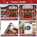7x16FT Christmas Shop Garage Door Cover Decorations Merry Christmas Garage Door Banner for Outdoor Indoor Christmas Decorations Party Photography Backdrop - Image 3