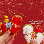 2026 Chinese New Year Horse Figurines Chinese Year of the Horse Decorations 2Pcs Resin Horse Statue Spring Festival Cute Zodiac Gift Blessing Souvenir Home Office Store Restaurant Tabletop Decors - Image 3