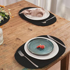 Oval Cotton Rope Placemat Set (7, Black) - Image 3