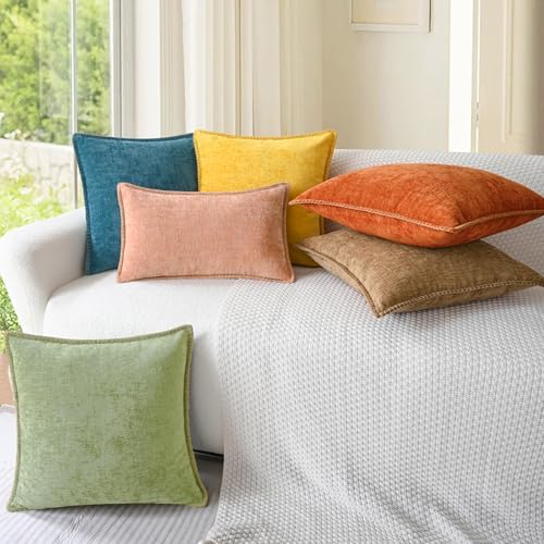CaliTime Decorative Throw Pillow Covers 24 X 24 Inches Mustard Yellow - Image 4