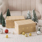 Soul & Lane - Large Christmas Nesting Gift Boxes with Lids, Set of 2, Kraft - Image 4