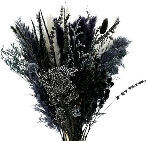 17" Black & Dark Grey Dried Flower Bouquet, DIY for Bohemian Home Decor by Unknown