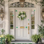Valery Madelyn St. Patrick's Day Wreath for Front Door with Lights, Artificial Spring Eucalyptus Wreath with Shamrock Clover Ornaments, Prefect Gift and Decoration for Irish Festival Home Party-18'' - Image 4