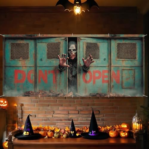 7x16FT Halloween Zombie Garage Door Cover Decorations Halloween Scary Zombie Garage Door Banner for Outdoor Indoor Halloween Decorations Party Photography Backdrop - Image 6