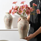 LUKA Ceramic Rustic Flower Vase Home Decor-11 inches Large Tall Retro Vases - Image 5