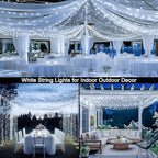 JMEXSUSS 132 ft 400 LED White Christmas Lights Indoor Outdoor - Image 2