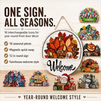 16 Pcs Interchangeable Welcome Sign for Front Door 12 Inch Magnetic Decor - Image 2
