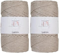 Makromecity Sparkle 2 Skeins of Polypropylene Macrame Cord 3mm x 131 Yards (394 feet) Premium Polyester Macrame Cord for Macrame Art & Crafts for Wall Hangings, Bags, Underplate, Rug by Makromecity