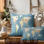 Batmerry World Map Pillowcases, Vintage Map of Europe in Color Background Decorative Bed Pillow Cover with Hidden Zipper Soft Blended for Hair and Skin 20X26 in - Image 2