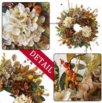WANNA-CUL 24 Inch Fall Wreaths for Front Door with Hydrangea,Mini Pumpkins - Image 5