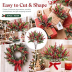 Cindeer 8 Pack 18" Christmas Artificial Red Berries Stems Holiday Decor - Image 4