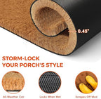 2 Pcs Fall Door Mat, Layered Pumpkin Welcome Coir Doormat with Orange and White Buffalo Plaid Mats, 30"x18" Front Doormat with Non-Slip TPR Backing, Farmhouse Autumn Porch Decor for Entryway Patio - Image 5