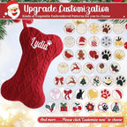 Personalized Dog Christmas Stockings,Custom Embroidered Pet Name & Bone Shape Stocking for Dog,Raised Ridged Cable Knit 15.7” Large Dogs Stocking for Fireplace Holiday Decor Gift(3 Pack) - Image 4