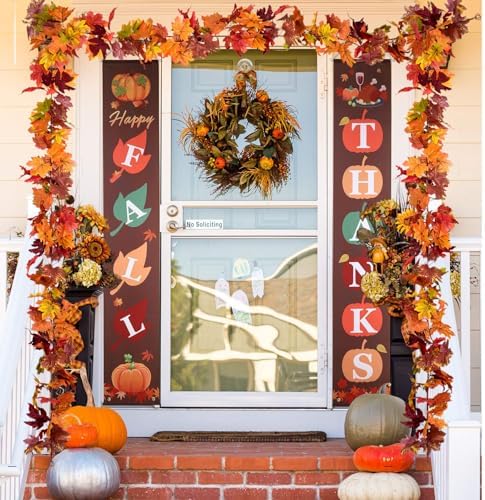 DearHouse 6 Pack Fall Garland Maple Leaf Clearance, 5.9Ft/Piece Hanging Vine Artificial Autumn Garland Thanksgiving Decor for Home Wedding Fireplace Party Christmas (Brown) - Image 3