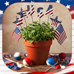 Pickmesh 6 Pcs 12" H 4th July Patriotic Outdoor Decor Metal Star Yard Sign - Image 4