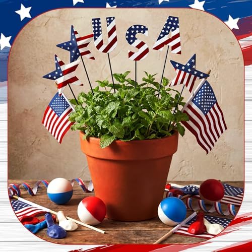 Pickmesh 6 Pcs 12" H 4th July Patriotic Outdoor Decor Metal Star Yard Sign - Image 4