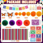 Newwiee 82 Pcs Day of the Dead Altar Decor Set, Marigold, Orange - Image 2