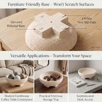 Decorative Bowl for Coffee Table, Modern Round Resin Centerpiece Bowl - Image 3