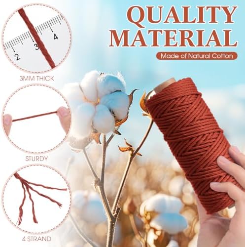 Timgle 10 Rolls Macrame Cord 3 mm X 875 Yards, Sunset Macaron Colors - Image 6