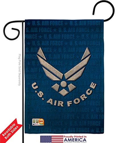US Air Force Burlap Garden Flag - Pack Armed Forces USAF United State American Military Veteran Retire Official USA Vintage Applique - House Banner Small Yard Gift Double-Sided Imported 13 X 18.5 - Image 2