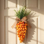 Suncalla 1 Pack Easter Tulip Carrot Wreath Decoration, 24 Inch Spring Artificial Orange Carrot Wreath Decor with Green Branches Spring Flower and Easter Egg for Home Door Wall Mantel Window Decor by Unknown