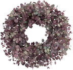 24" Fall Wreath for Front Door with Artificial Burgundy Eucalyptus Leaves by NatureCrafted