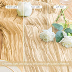 Cheesecloth Table Runner 10FT 12Pcs Sand Boho Gauze Rustic Sheer Runners - Image 5