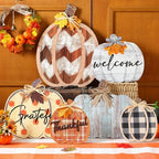 Moucuny Set of 6 Outdoor Fall Decoration for Home Porch, Pumpkin Signs - Image 6