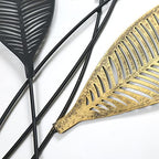 Metal Wall Decor Set of 2, Leaf Art Wall Hanging Home Decor with Frame, Tree of Life Accent Home Decor, Metal Wall Decoration Sculptures for Living Room, Office, Home, Hotel, Indoor, 14" W x 35" H - Image 6