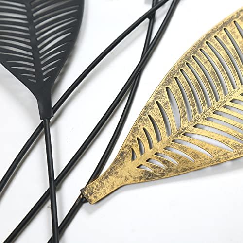 Metal Wall Decor Set of 2, Leaf Art Wall Hanging Home Decor with Frame, Tree of Life Accent Home Decor, Metal Wall Decoration Sculptures for Living Room, Office, Home, Hotel, Indoor, 14" W x 35" H - Image 6