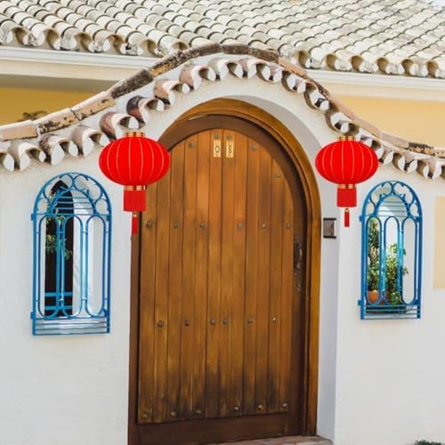 Chinese New Year Lantern, Traditional Spring Festival Hanging Ornament, Flocking Cloth Lantern with Tassels for Lunar New Year - Image 3