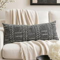 BlissBlush Long Lumbar Pillow Cover 14x36 for Bed, Soft Woven Chenille Textured Decorative Pillow Cover for Bedroom Couch Sofa, Farmhouse Boho Accent Cushion Cover, Charcoal Gray by BlissBlush